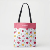 Rosa Rot und Gelb-Tomatenmuster Shopping Tasche (Vorderseite)