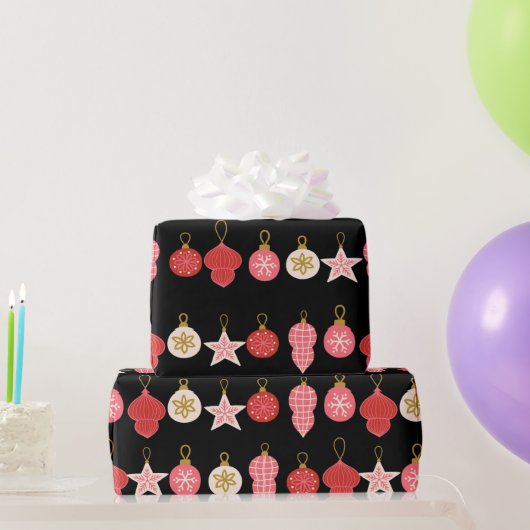 Rosa, Rot und Gold Weihnachtsschmuck Verpackung Geschenkpapier (Partygeschenke)