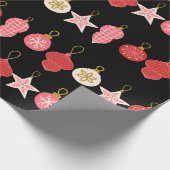 Rosa, Rot und Gold Weihnachtsschmuck Verpackung Geschenkpapier (Ecke)