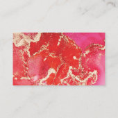 Rosa, rot und goldfarbene Aquarelltinte Visitenkar Visitenkarte (Rückseite)