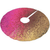 Rosa Rot und Goldmuster Polyester Weihnachtsbaumdecke (Schrägansicht)