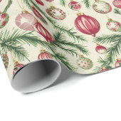Rosa, Rot und Grün Weihnachtsgeschmack Geschenkpapier (Rolleneckpunkt)