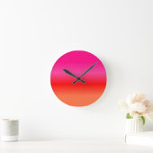 Rosa, Rot und Orangen Runde Wanduhr (Zuhause)