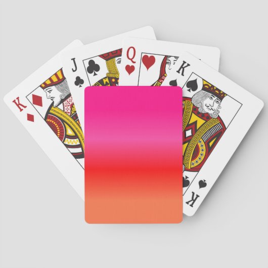 Rosa, Rot und Orangen Spielkarten (Rückseite)