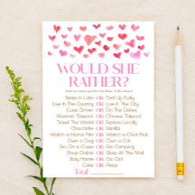 Rosa rot würde sie eher? Brautparty Game