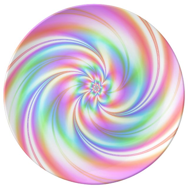 Rosa Rotation Porcelein Platte groß Porzellanteller (Vorderseite)