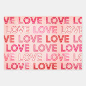 Rosa rote Add name Monogram Be My Valentine XO Lie Geschenkpapier Set (Vorderseite 2)