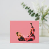 Rosa Rote Banane Pop Cool einzigartig Postkarte (Stehend Vorderseite)