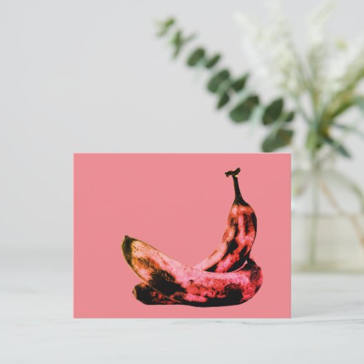 Rosa Rote Banane Pop Cool einzigartig Postkarte (Stehend Vorderseite)