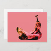 Rosa Rote Banane Pop Cool einzigartig Postkarte (Vorne/Hinten)