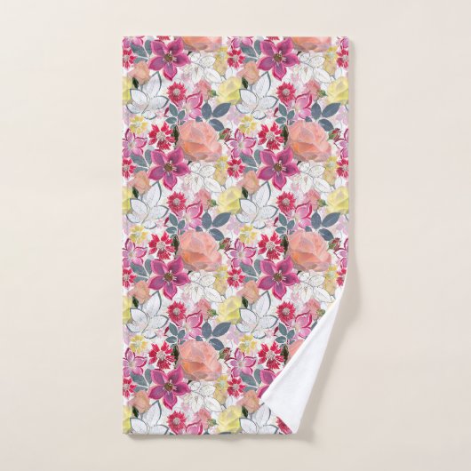 Rosa, rote Blume. Badhandtuch Set (Handtuch)