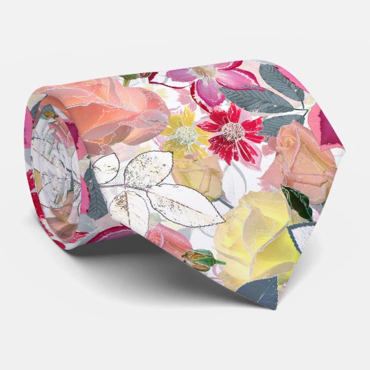 Rosa, rote Blume. Krawatte (Gerollt)