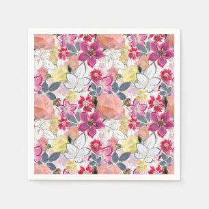 Rosa, rote Blume. Serviette