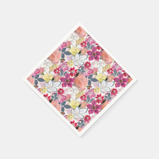 Rosa, rote Blume. Serviette (Ecke)