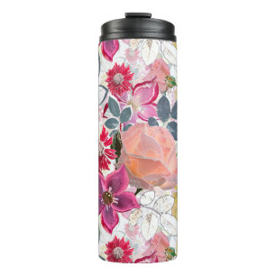 Rosa, rote Blume. Thermosbecher
