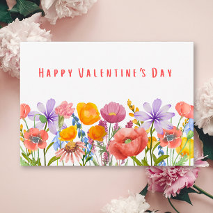 Rosa rote Blumenblüten - Valentinstag Feiertagskarte