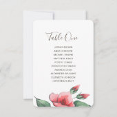 Rosa rote Blumengrün Hochzeitskarte. Einladung (Vorderseite)