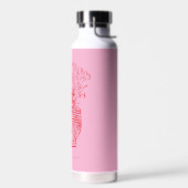 Rosa rote Blumenmädchen-Illustration Personalisier Trinkflasche (Links)