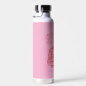 Rosa rote Blumenmädchen-Illustration Personalisier Trinkflasche (Rechts)