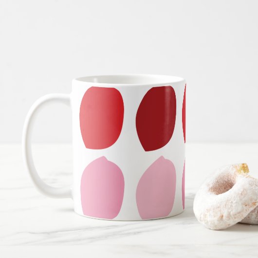 Rosa rote Blütenblätter Kaffeetasse (Mit Donut)