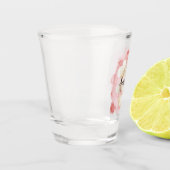 Rosa Rote Creme-Herzen Schnapsglas (Links)