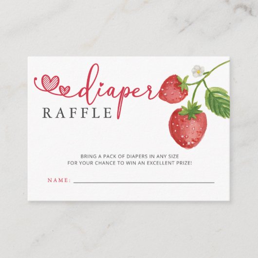 Rosa Rote Erdbeere Kinderdusche Windelwanne Windel Begleitkarte (Vorderseite)