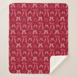 Rosa rote Feiertags-Valentinsbögen-Decke Sherpadecke