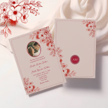 Rosa Rote Florale Foto Hochzeit