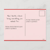 Rosa Rote Glitterie Weihnachtszeit Foto Postkarte (Rückseite)