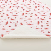 Rosa rote Glitzer Herzen Sherpadecke (3/4)