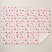 Rosa rote Glitzer Herzen Sherpadecke (Vorderseite (Horizontal))