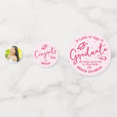 Rosa Rote Handgezeichnete Kritzeleien Abschluss 3 Konfetti (Vorderseiten)