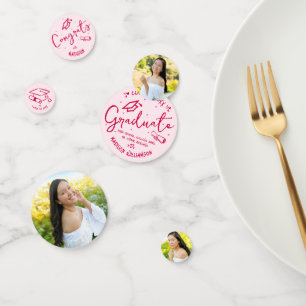 Rosa Rote Handgezeichnete Kritzeleien Abschluss 3  Konfetti