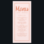 Rosa Rote Handschrift Typografie Retro Wedding Men Menükarte<br><div class="desc">Rosa Rote Handschrift Typografie Retro Wedding Menü</div>