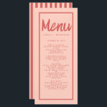 Rosa Rote Handschrift Typografie Retro Wedding Men Menükarte<br><div class="desc">, </div>