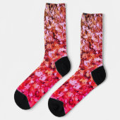 Rosa rote Herbst Ahornblätter Socken (Linkes Detail)