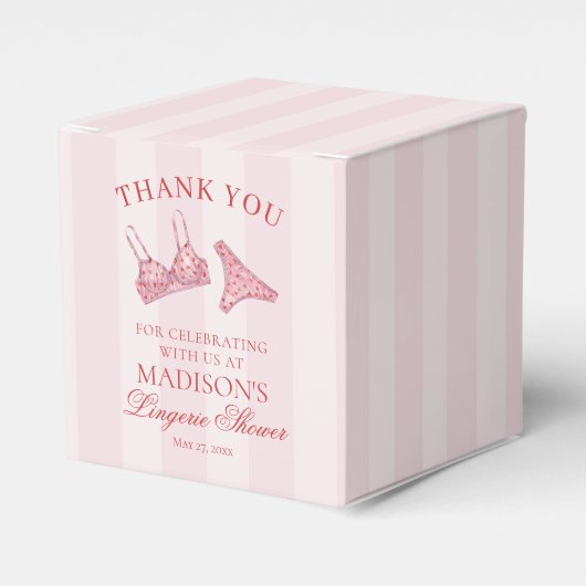 Rosa & Rote Herz Wäsche Dusche Braut Dessert Geschenkschachtel (Vorderseite)