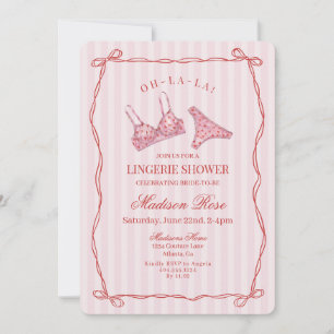 Rosa & Rote Herz Wäsche Dusche Party Slip Einladung