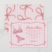 Rosa & Rote Herz Wäsche Dusche Slips Bitte Begleitkarte (Vorne/Hinten)