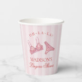 Rosa & Rote Herz Wäsche Dusche Unterwäsche Party Pappbecher (Rückseite)