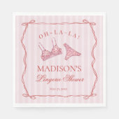 Rosa & Rote Herz Wäsche Dusche Unterwäsche Party Serviette (Vorderseite)