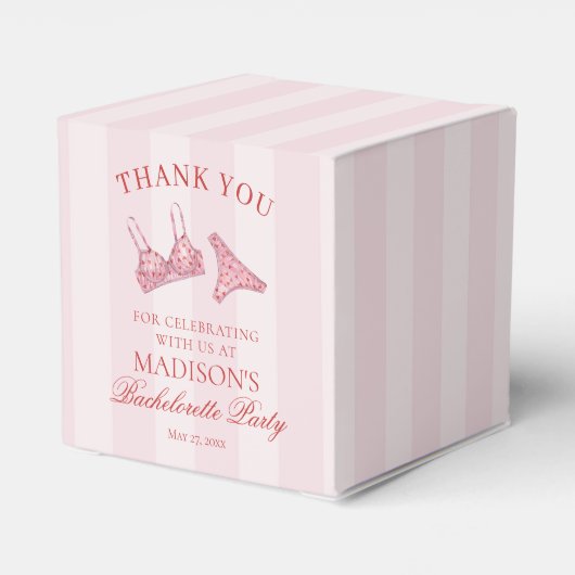 Rosa & Rote Herz Wäsche Junggesellinnen Abschieds Geschenkschachtel (Rückseite)