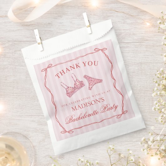 Rosa & Rote Herz Wäsche Junggesellinnen Abschieds  Geschenktütchen (Ausgeschnitten)