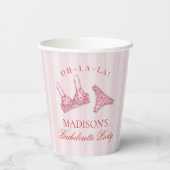 Rosa & Rote Herz Wäsche Junggesellinnenabschied Sl Pappbecher (Rückseite)