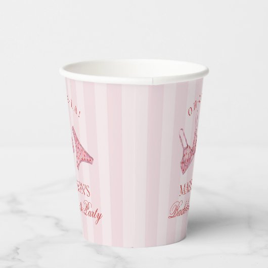 Rosa & Rote Herz Wäsche Junggesellinnenabschied Sl Pappbecher (Rechts)