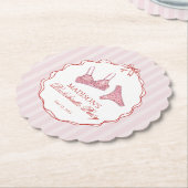 Rosa & Rote Herz Wäsche Junggesellinnenparty Untersetzer (angewinkelt)