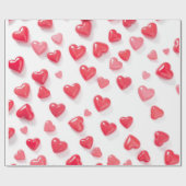 rosa rote Herzen Geschenkpapier (Flach)