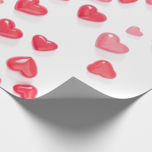 rosa rote Herzen Geschenkpapier (Ecke)