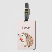Rosa rote Herzen Igel Liebe Gepäckanhänger (Vorderseite Vertikal)