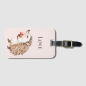 Rosa rote Herzen Igel Liebe Gepäckanhänger (Vorderseite (Horizontal))